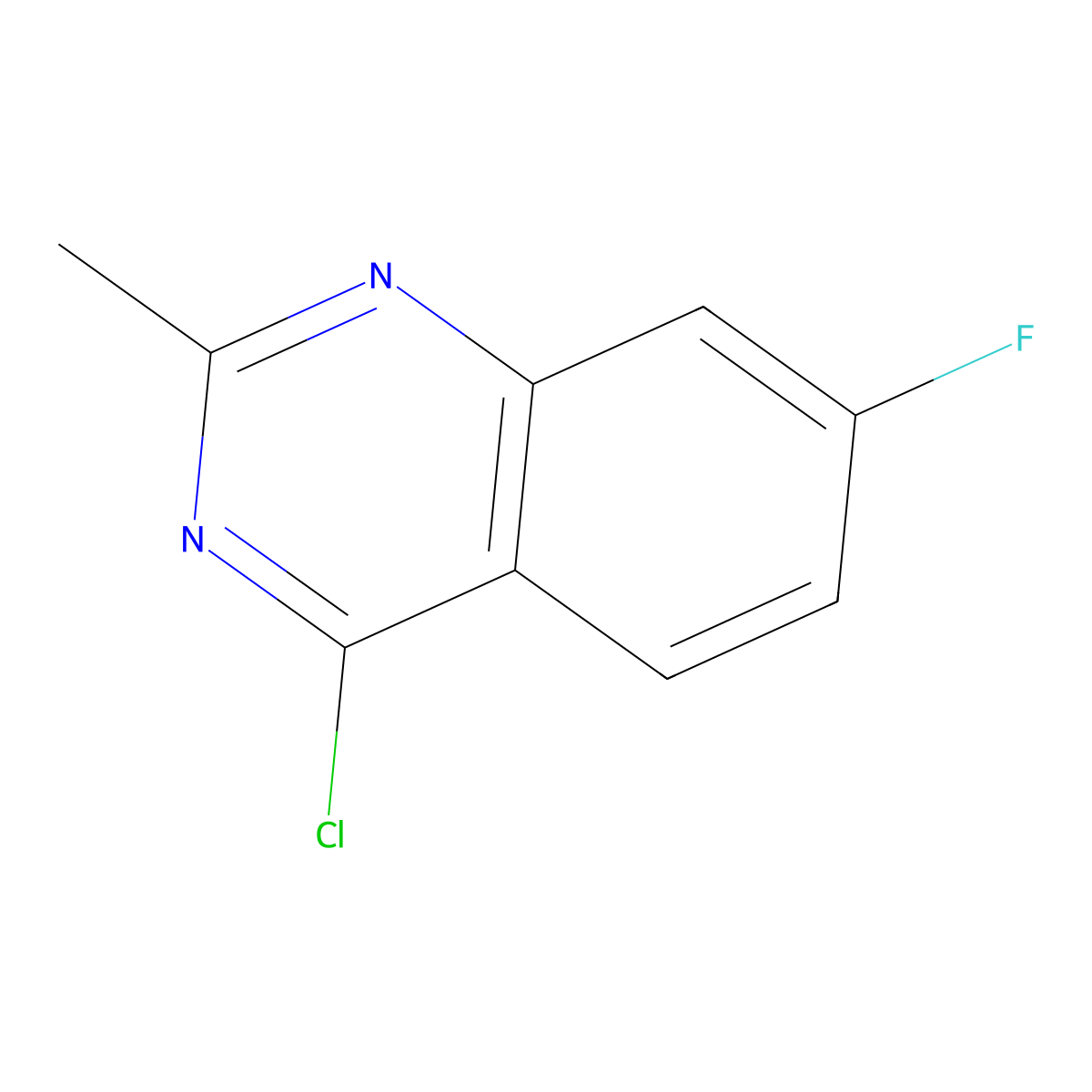 4-Chloro-7-fluoro-2-methylquinazoline molecular structure, CAS 1206694-32-7