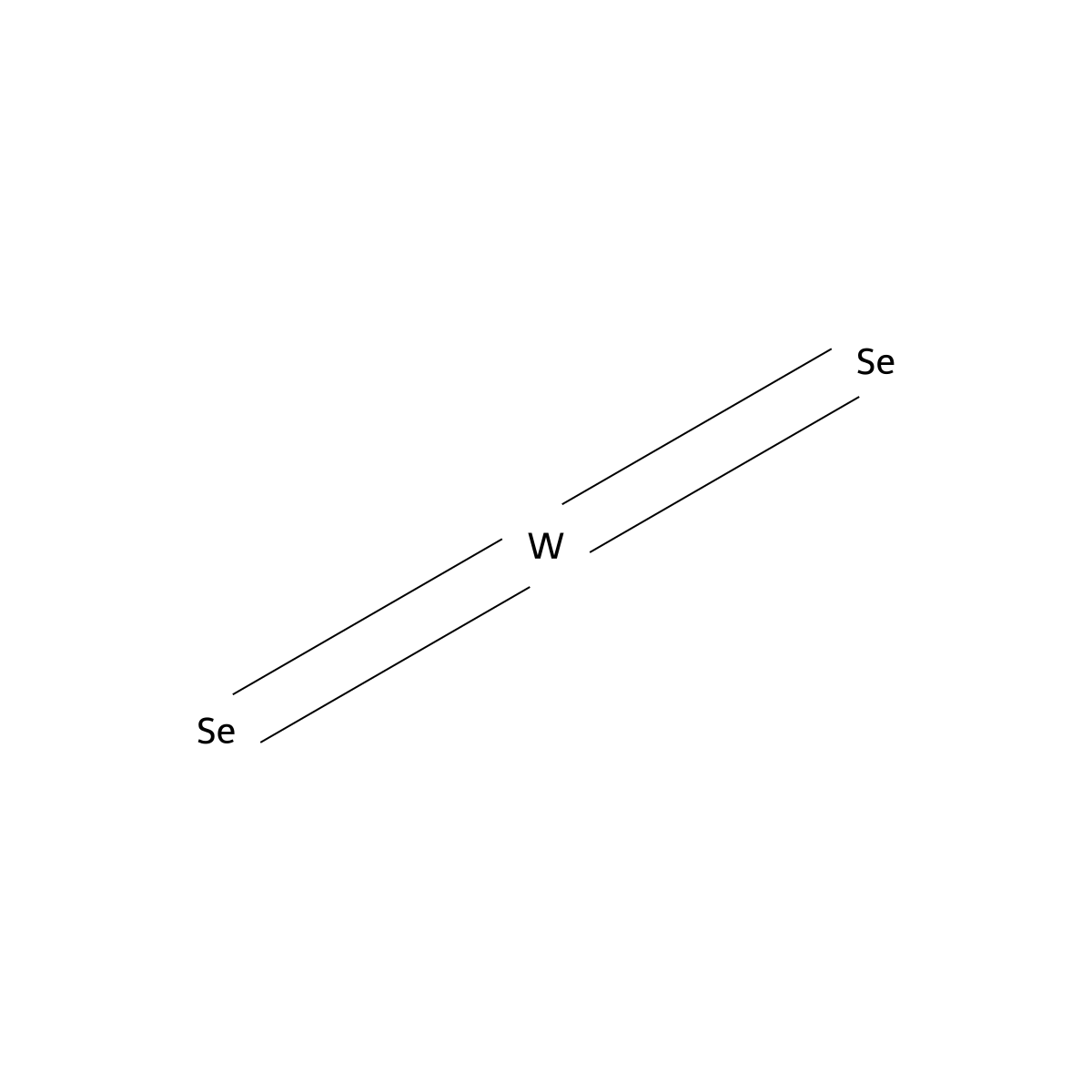 Tungsten selenide (WSe2) molecular structure, CAS 12067-46-8