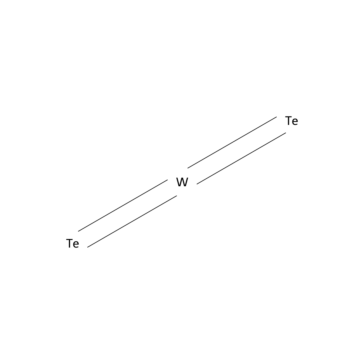 Tungsten telluride (WTe2) molecular structure, CAS 12067-76-4