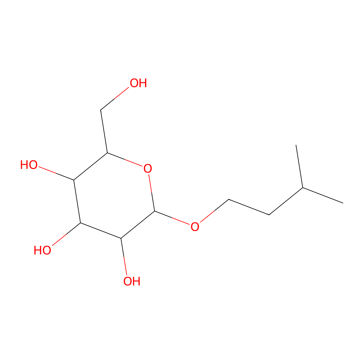 (2R,3S,4S,5R,6R)-2-(hydroxymethyl)-6-(3-methylbutoxy)oxane-3,4,5-triol molecular structure, CAS 120671-07-0