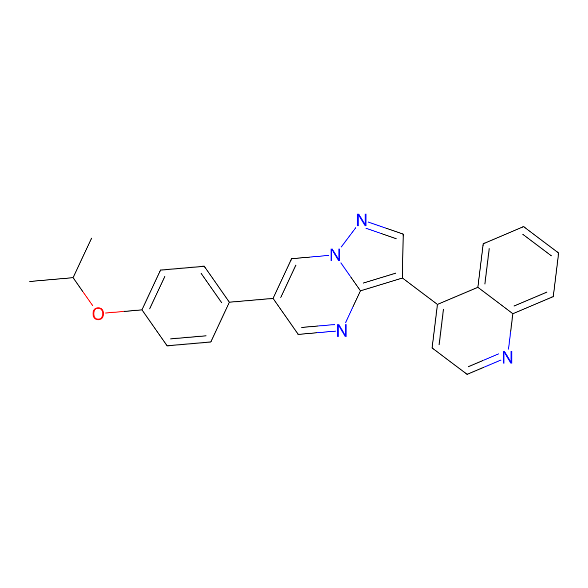 4-[6-[4-(1-Methylethoxy)phenyl]pyrazolo[1,5-a]pyrimidin-3-yl]quinoline molecular structure, CAS 1206711-16-1