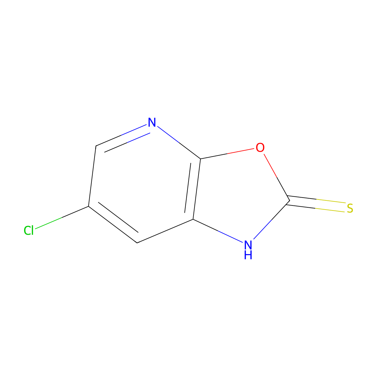 6-Chlorooxazolo[5,4-b]pyridine-2(1H)-thione molecular structure, CAS 1206716-59-7