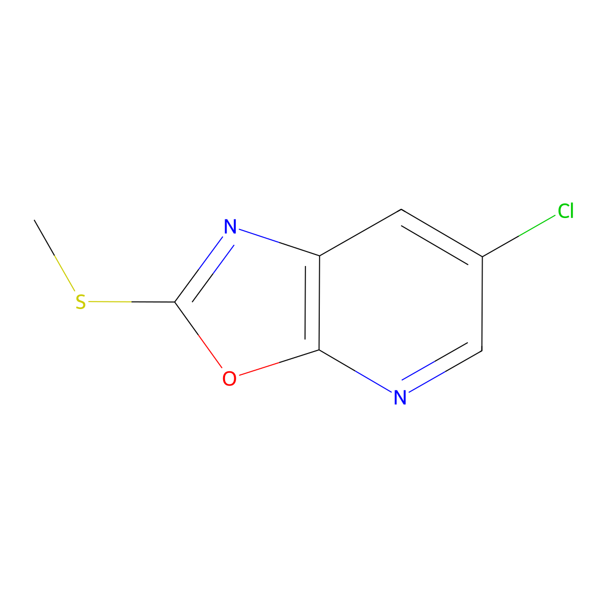 6-Chloro-2-(methylthio)oxazolo[5,4-b]pyridine molecular structure, CAS 1206716-60-0