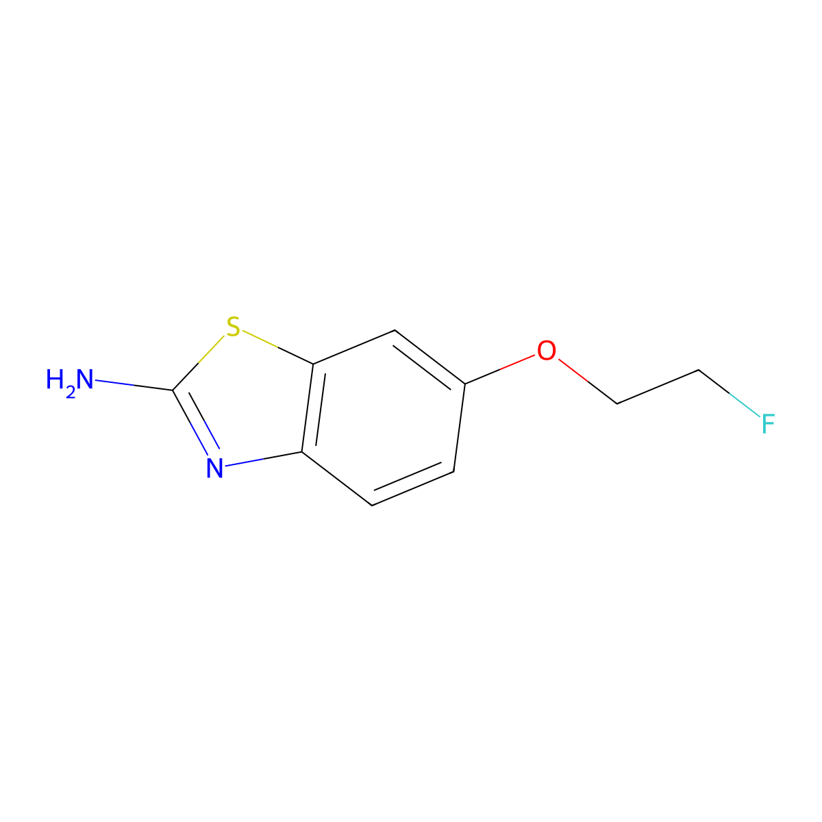 6-(2-Fluoroethoxy)-1,3-benzothiazol-2-amine molecular structure, CAS 1206723-24-1