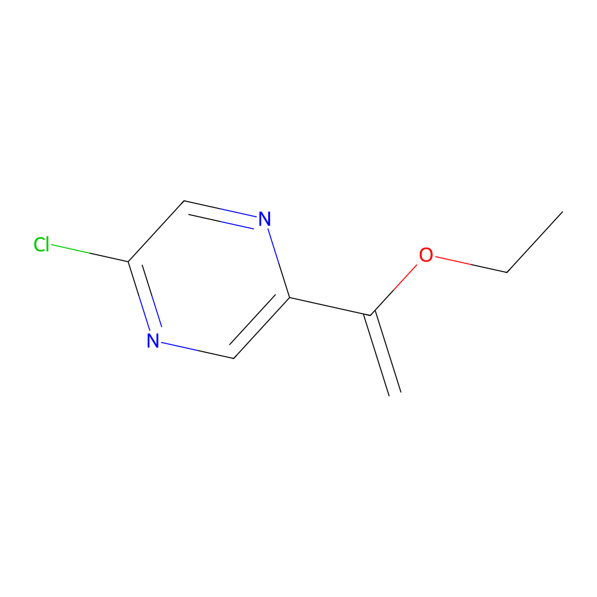 2-Chloro-5-(1-ethoxyethenyl)pyrazine molecular structure, CAS 1206723-31-0
