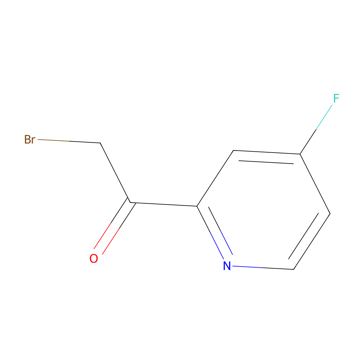 2-Bromo-1-(4-fluoropyridin-2-yl)ethanone molecular structure, CAS 1206723-42-3