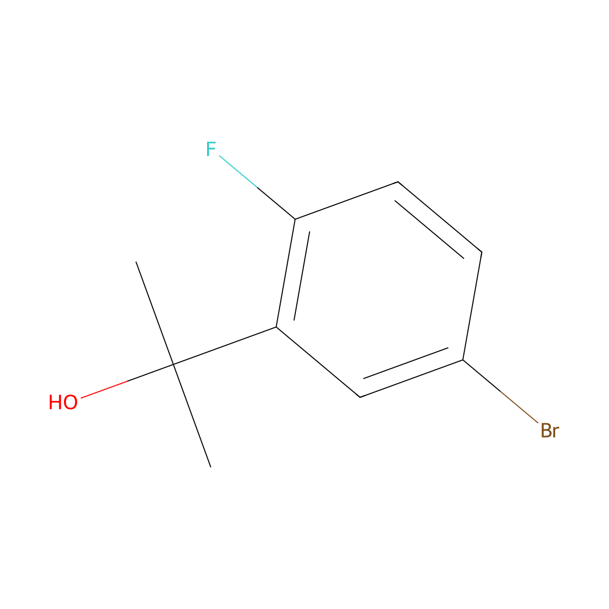 2-(5-Bromo-2-fluorophenyl)propan-2-ol molecular structure, CAS 1206774-43-7