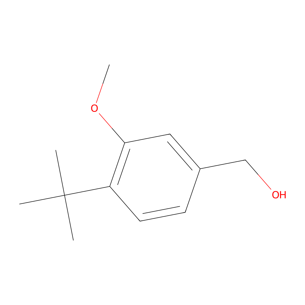 (4-Tert-butyl-3-methoxyphenyl)methanol molecular structure, CAS 1206775-43-0