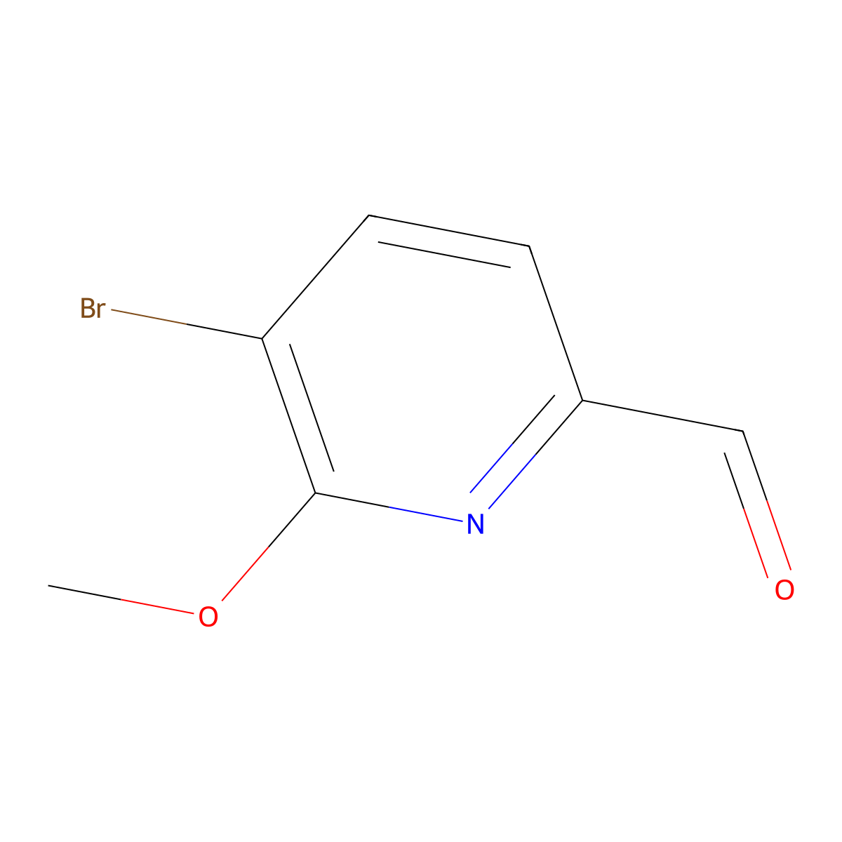 5-Bromo-6-methoxypicolinaldehyde molecular structure, CAS 1206775-52-1