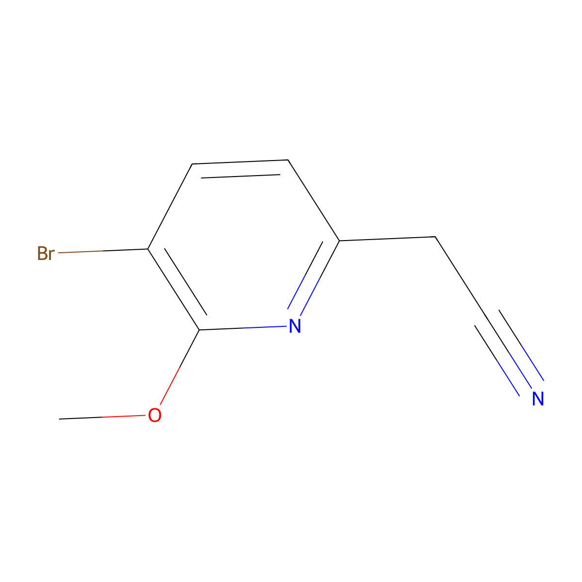 2-(5-Bromo-6-methoxypyridin-2-yl)acetonitrile molecular structure, CAS 1206775-56-5