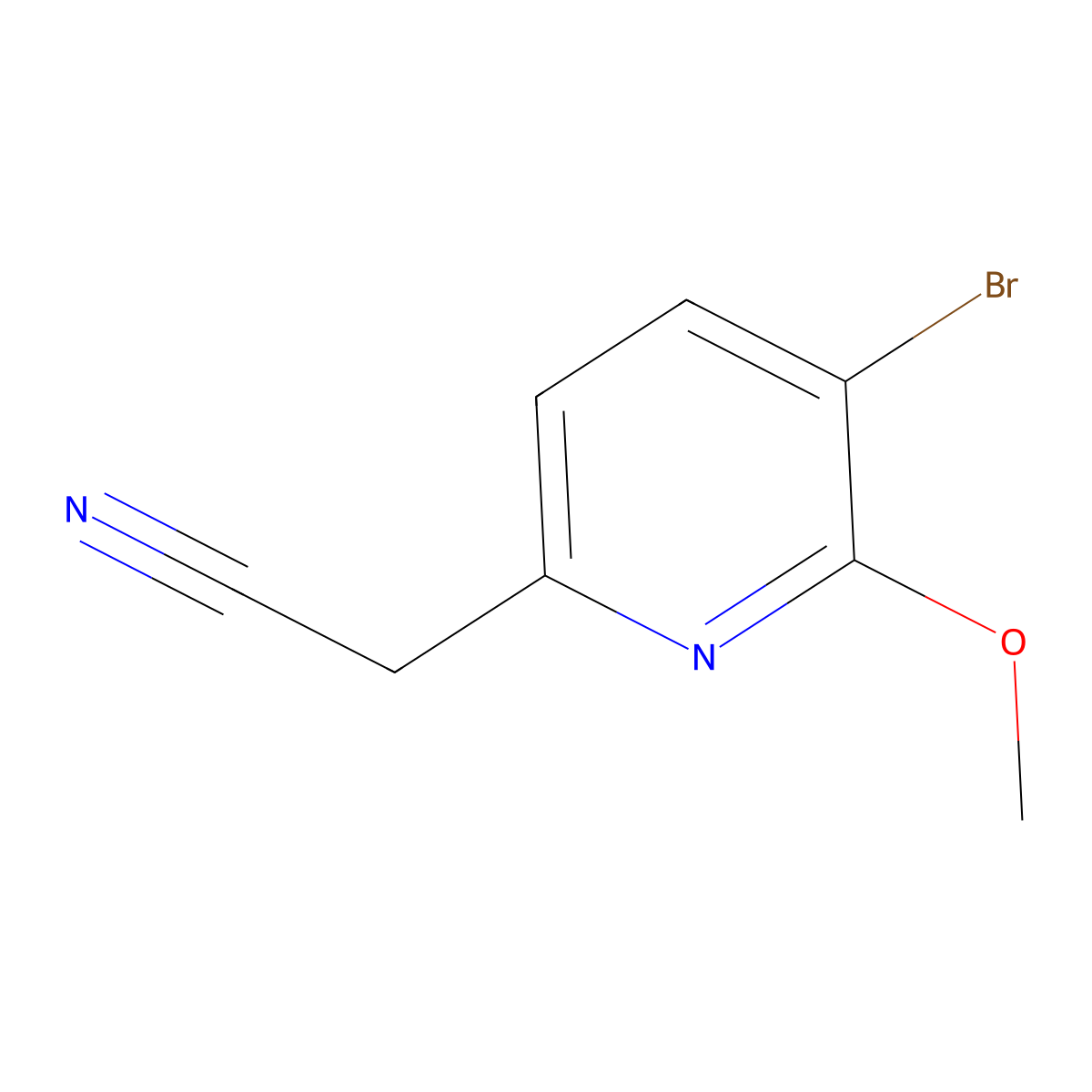 2-(5-Bromo-6-methoxypyridin-2-yl)acetonitrile molecular structure, CAS 1206775-56-5