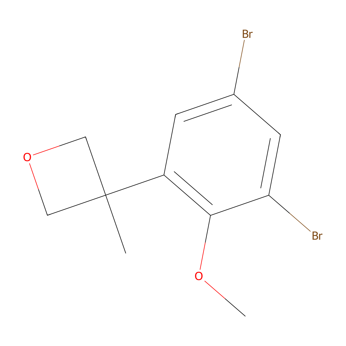 3-(3,5-Dibromo-2-methoxyphenyl)-3-methyloxetane molecular structure, CAS 1206776-30-8