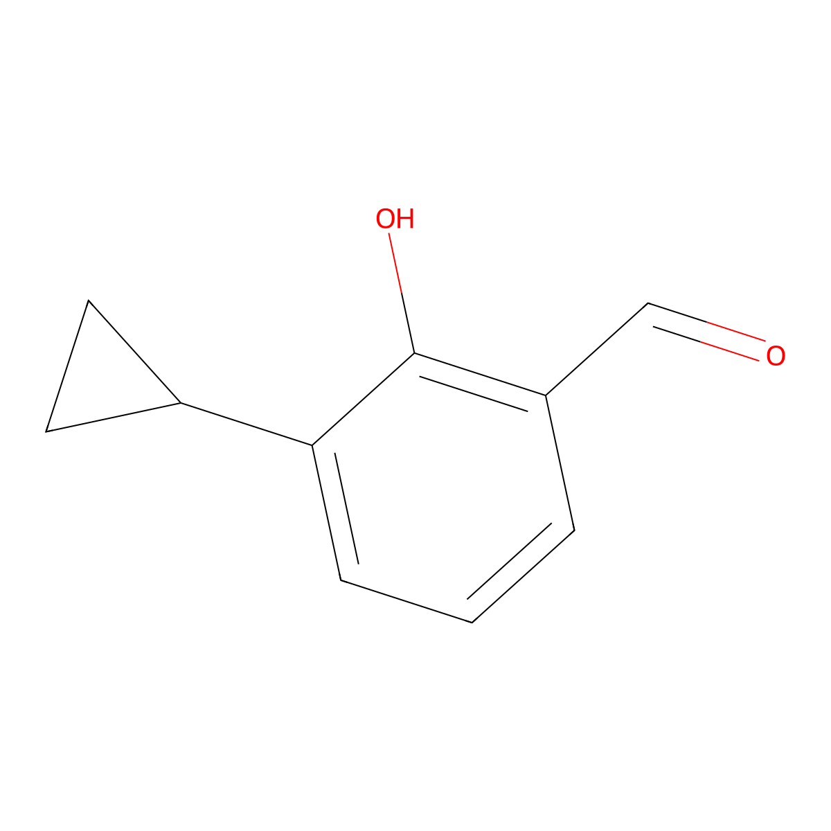 3-Cyclopropyl-2-hydroxybenzaldehyde molecular structure, CAS 1206776-33-1
