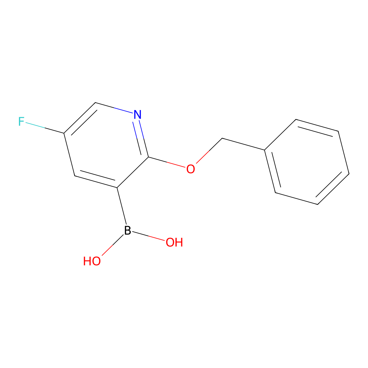 2-(Benzyloxy)-5-fluoropyridin-3-ylboronic acid molecular structure, CAS 1206776-48-8