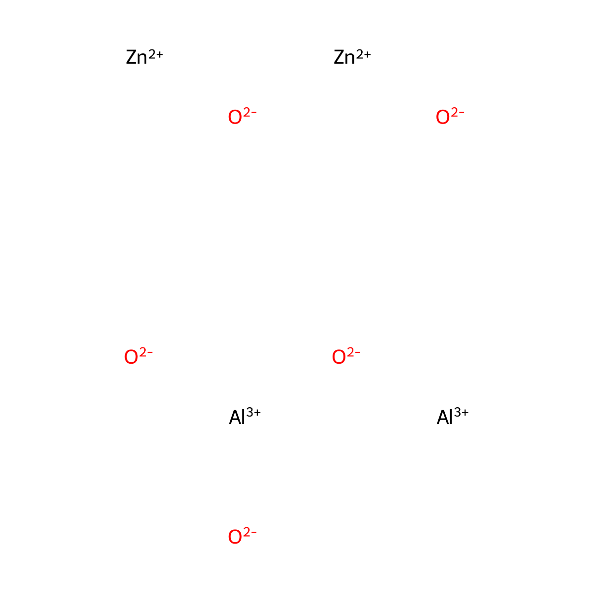 Aluminum zinc oxide (Al2ZnO4) molecular structure, CAS 12068-53-0