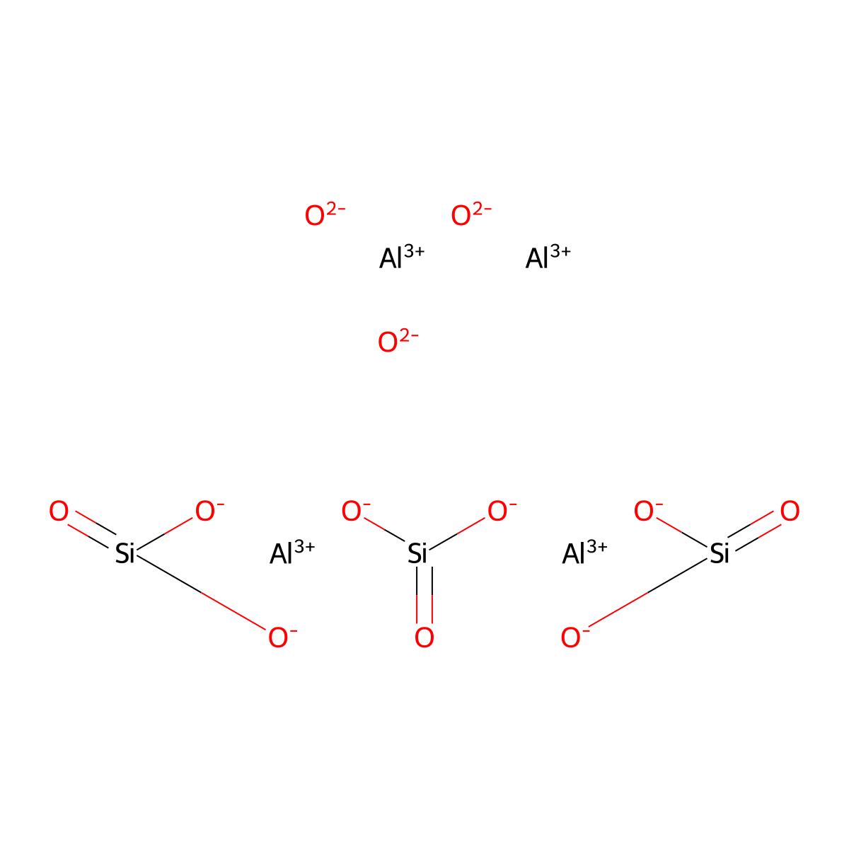 Aluminum oxide silicate (Al6O5(SiO4)2) molecular structure, CAS 12068-56-3