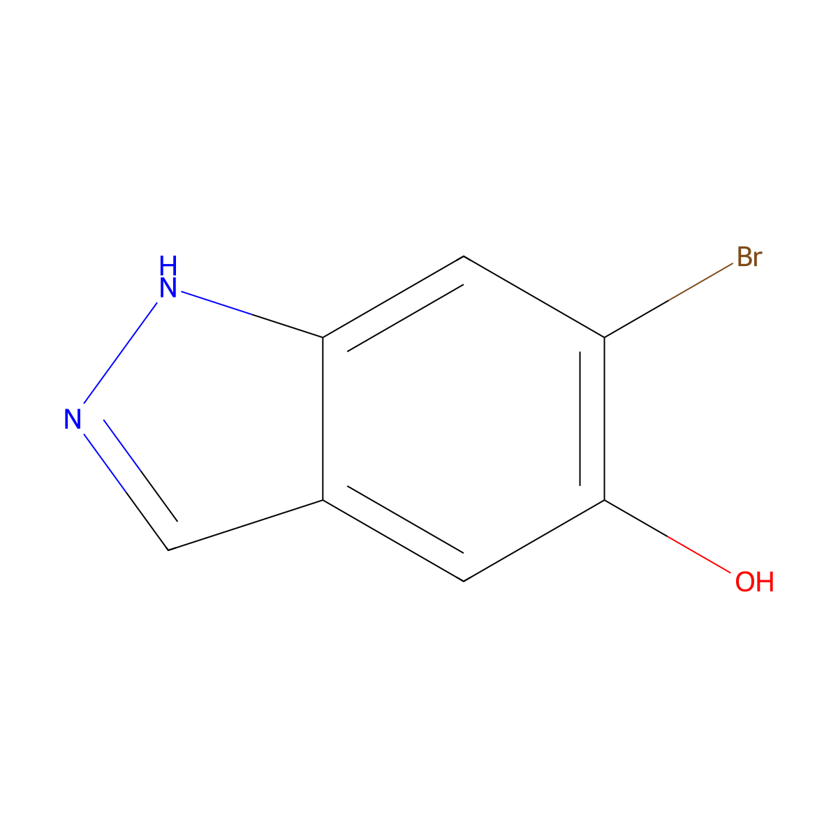 6-Bromo-1H-indazol-5-ol molecular structure, CAS 1206800-18-1