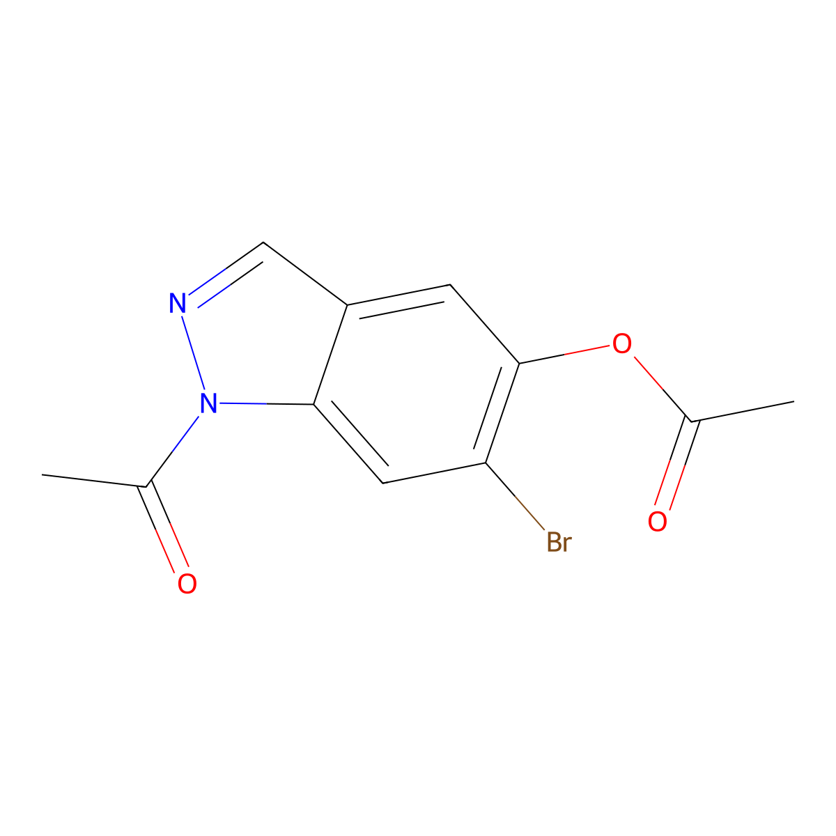 1-Acetyl-5-(acetyloxy)-6-bromo-1H-indazole molecular structure, CAS 1206800-77-2