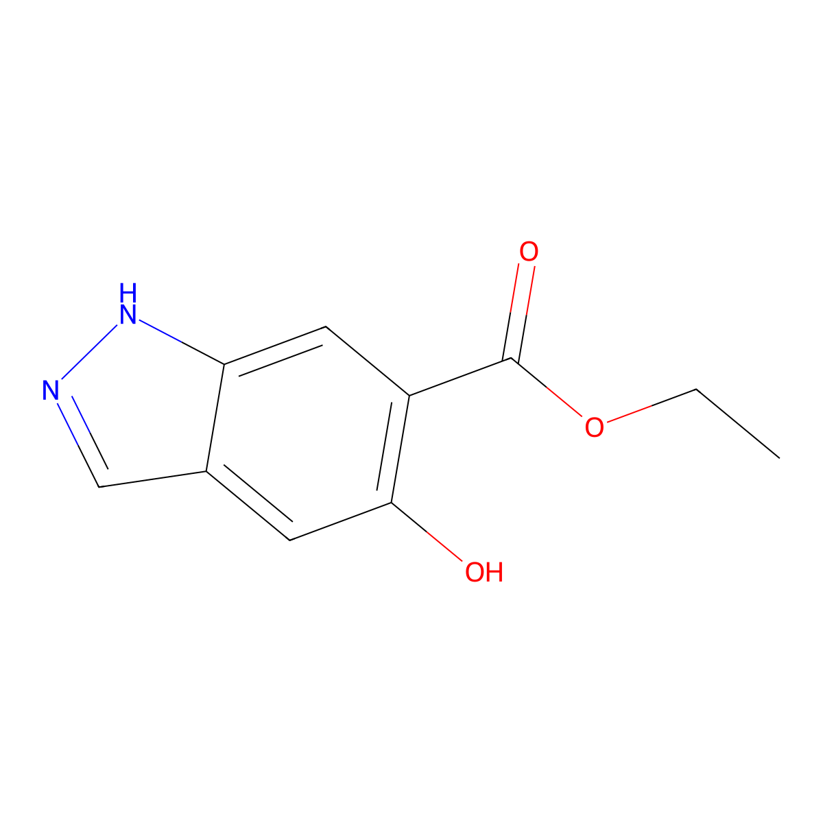 ethyl 5-hydroxy-1H-indazole-6-carboxylate molecular structure, CAS 1206800-78-3