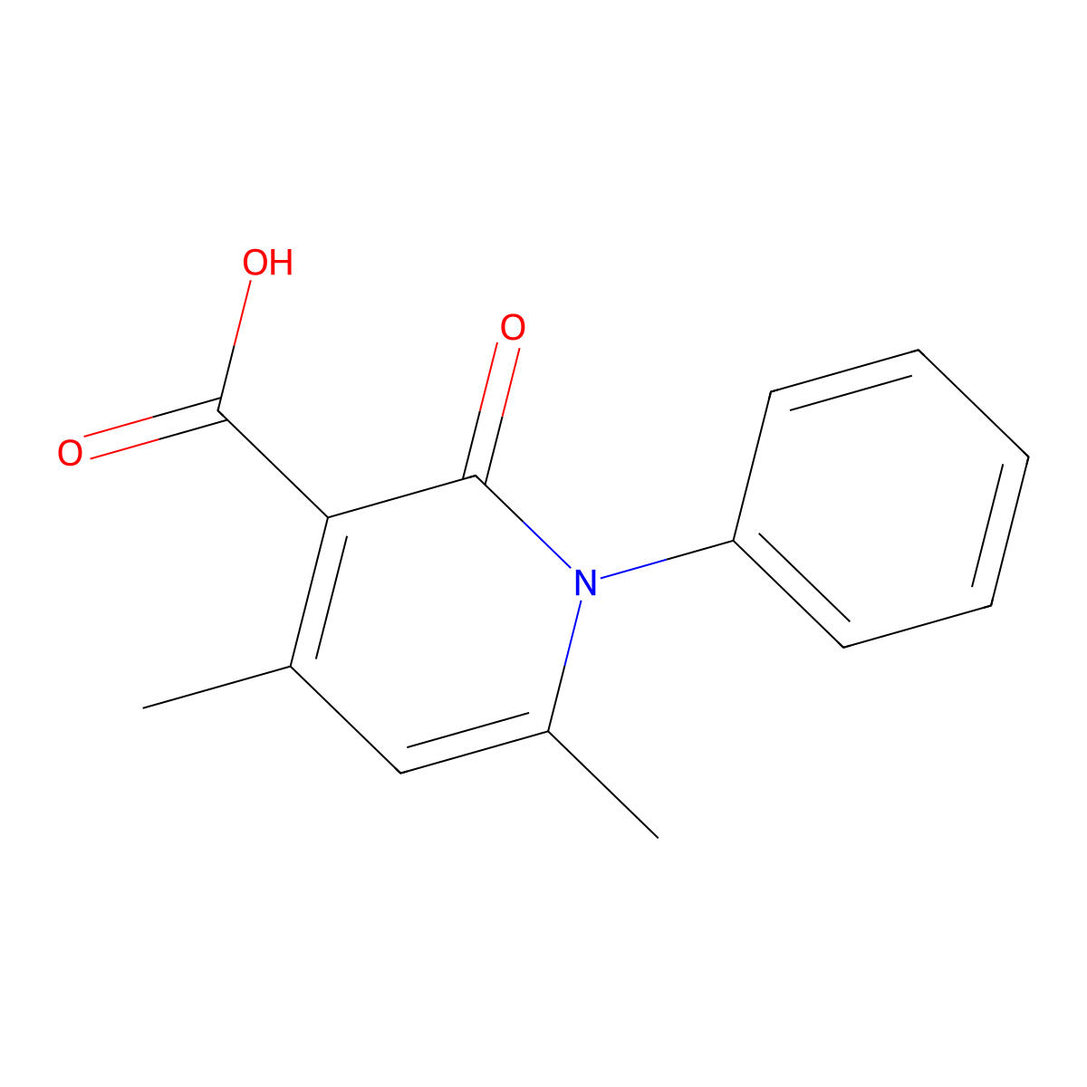 4,6-Dimethyl-2-oxo-1-phenyl-1,2-dihydropyridine-3-carboxylic acid molecular structure, CAS 1206801-29-7