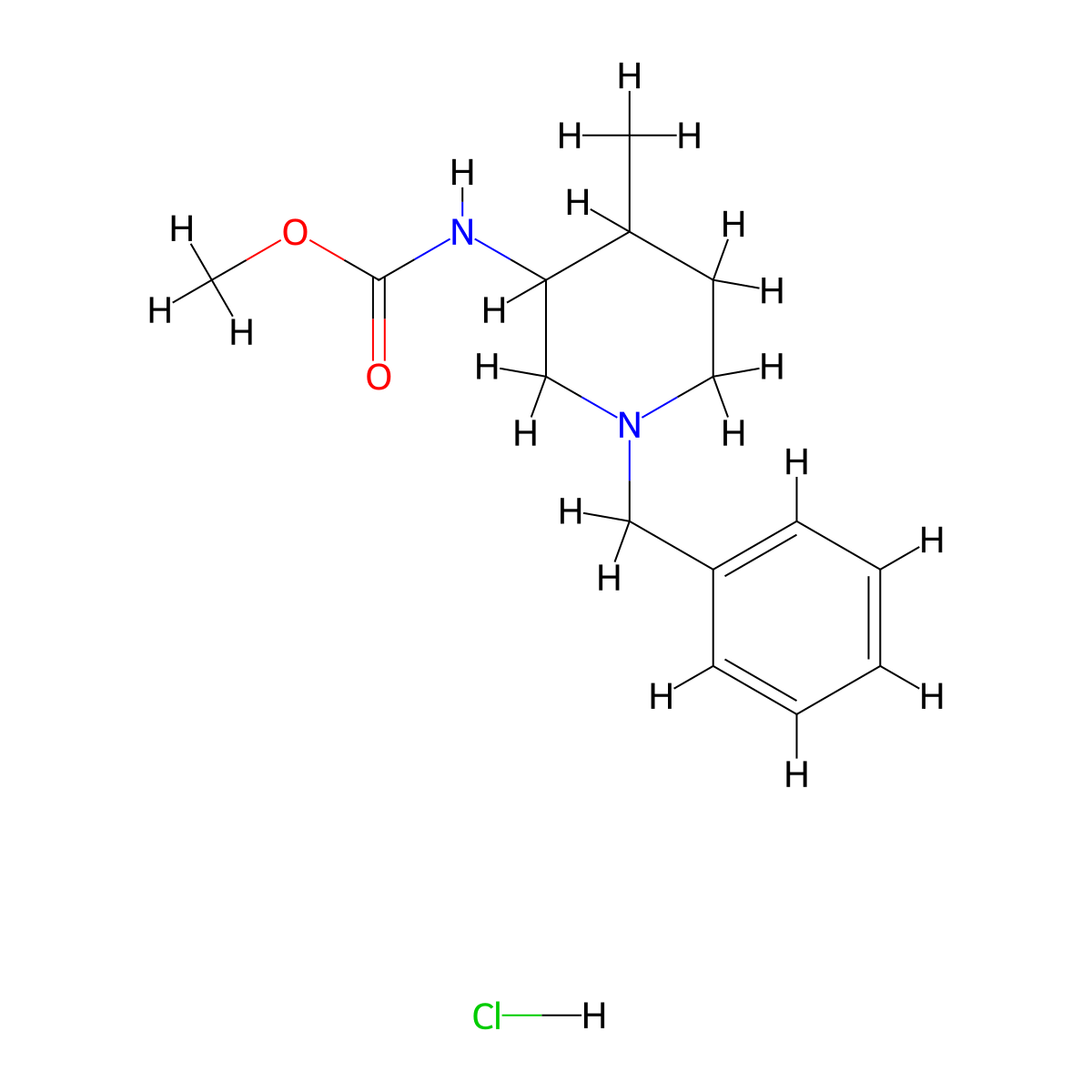 Methyl (1-benzyl-4-methylpiperidin-3-yl)carbamate hydrochloride molecular structure, CAS 1206824-67-0