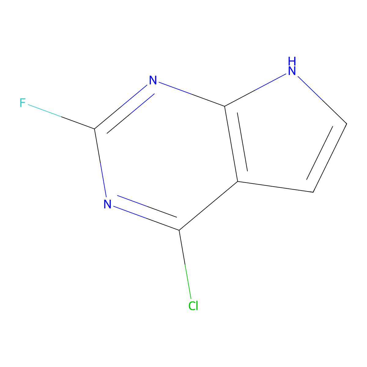 4-chloro-2-fluoro-7H-pyrrolo[2,3-d]pyrimidine molecular structure, CAS 1206825-32-2