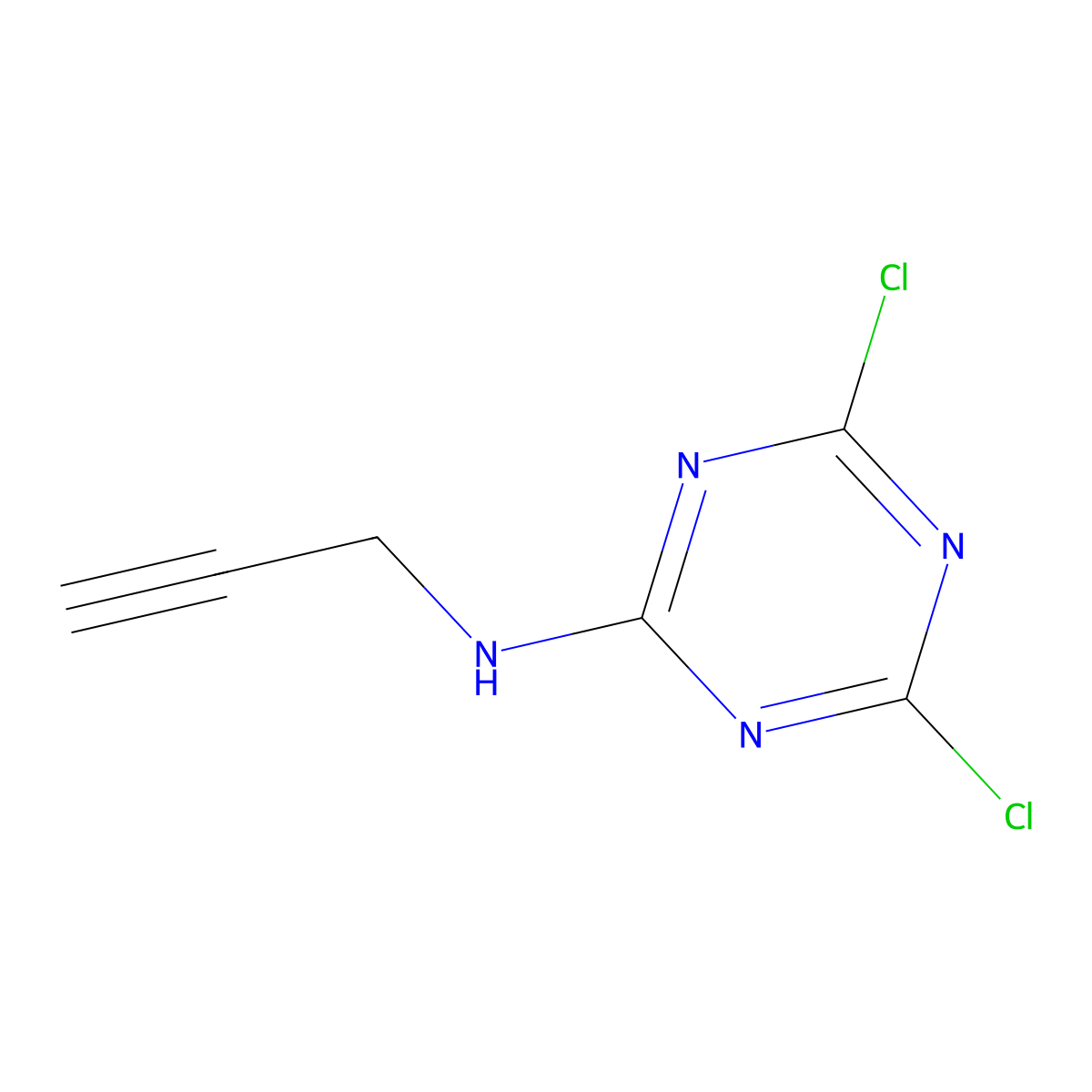 4,6-dichloro-N-(prop-2-yn-1-yl)-1,3,5-triazin-2-amine molecular structure, CAS 1206849-35-5