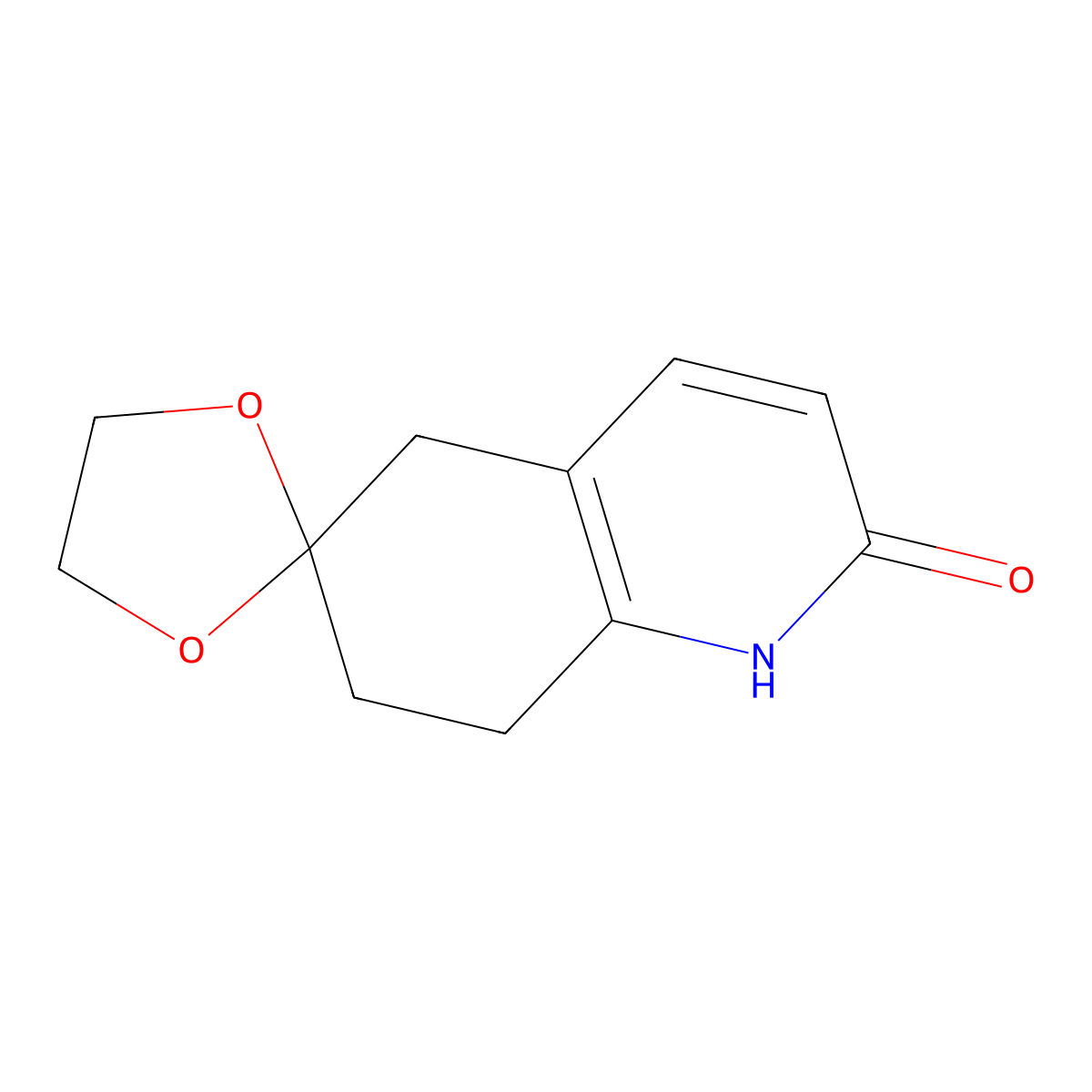 1,5,7,8-Tetrahydro-2H-spiro[quinoline-6,2'-[1,3]dioxolan]-2-one molecular structure, CAS 120686-08-0