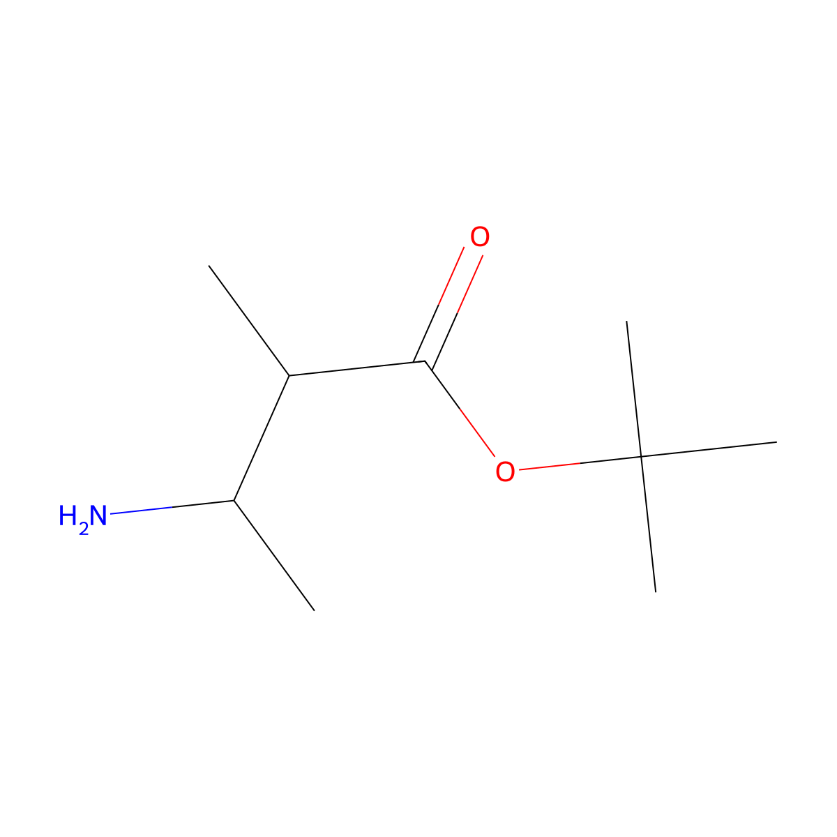 tert-Butyl 3-amino-2-methylbutanoate molecular structure, CAS 120686-20-6