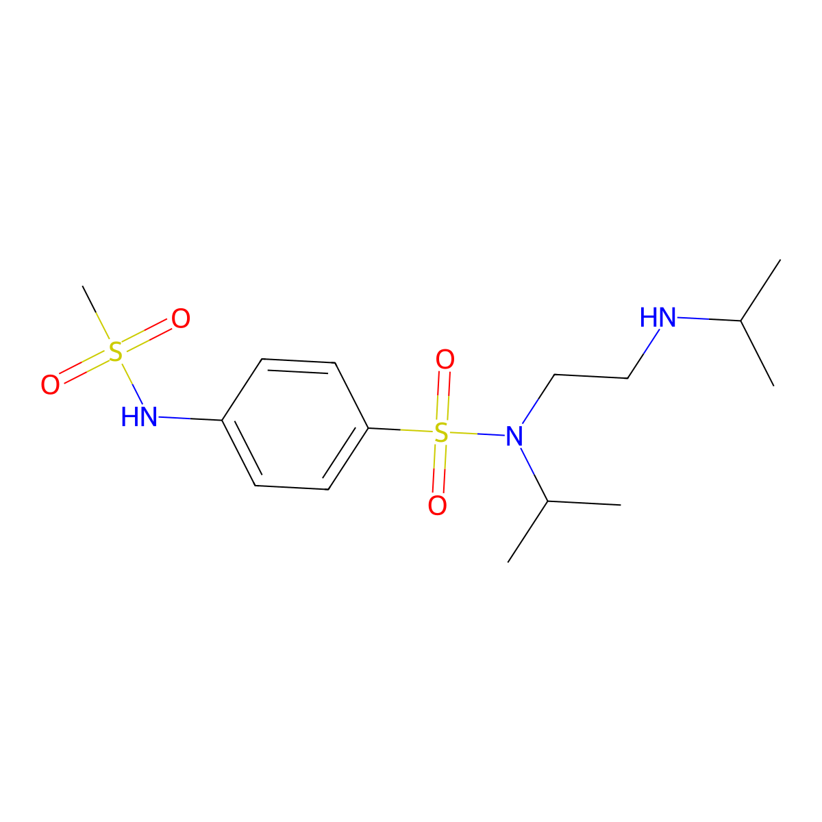 N-(1-Methylethyl)-N-(2-((1-methylethyl)amino)ethyl)-4-((methylsulfonyl)amino)benzenesulfonamide molecular structure, CAS 120688-08-6