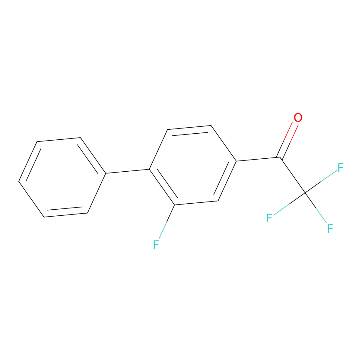 2,2,2-Trifluoro-1-(2-fluoro-[1,1'-biphenyl]-4-yl)ethanone molecular structure, CAS 1206883-63-7