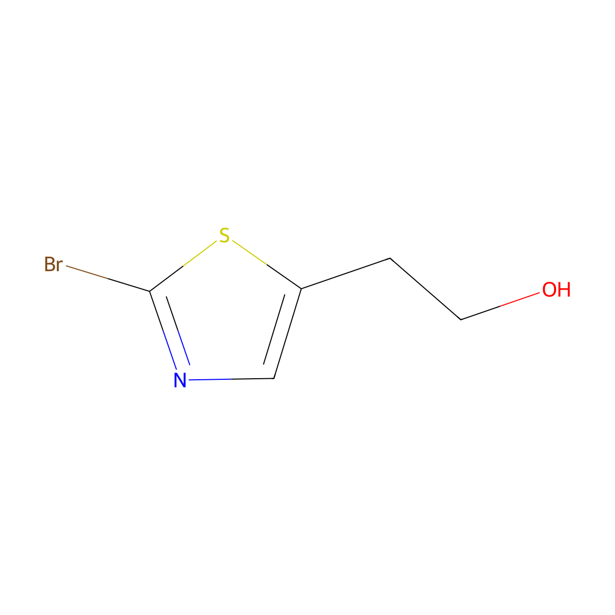 2-(2-Bromo-1,3-thiazol-5-yl)ethan-1-ol molecular structure, CAS 1206886-74-9