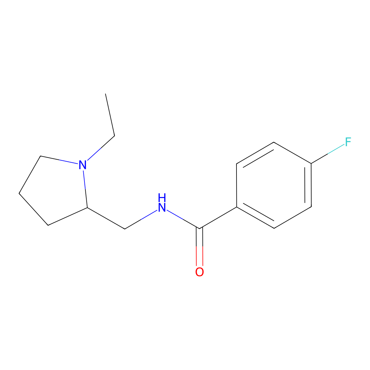 N-[(1-ethylpyrrolidin-2-yl)methyl]-4-fluorobenzamide molecular structure, CAS 120690-12-2