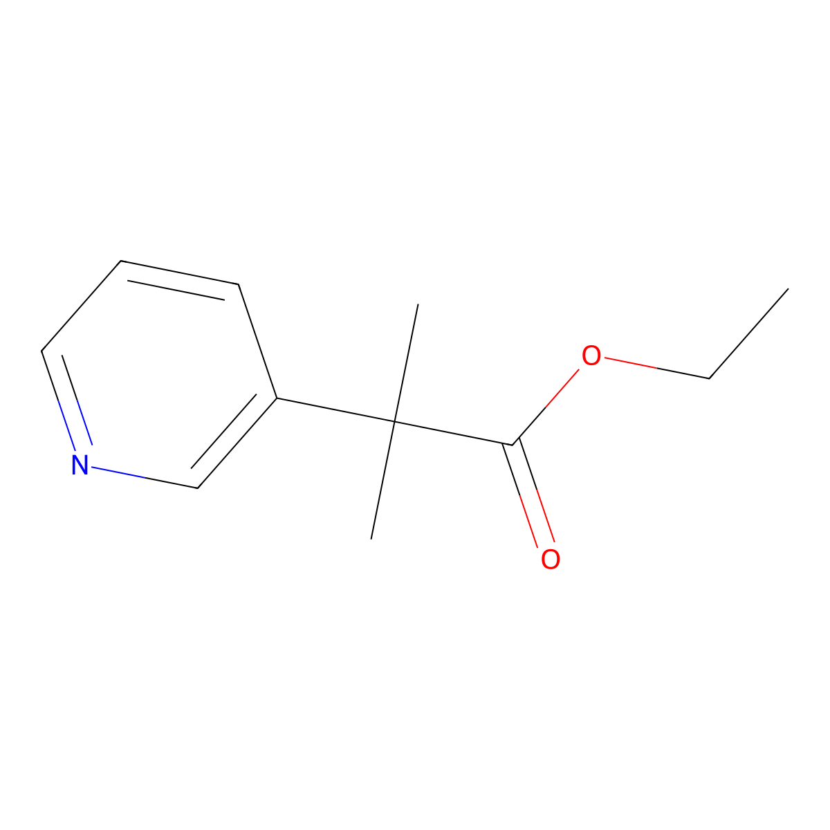 Ethyl 2-methyl-2-(pyridin-3-YL)propanoate molecular structure, CAS 120690-70-2