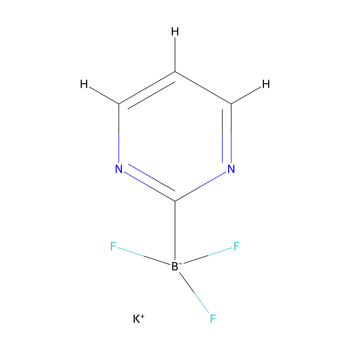 Potassium trifluoro(pyrimidin-2-yl)borate molecular structure, CAS 1206905-20-5