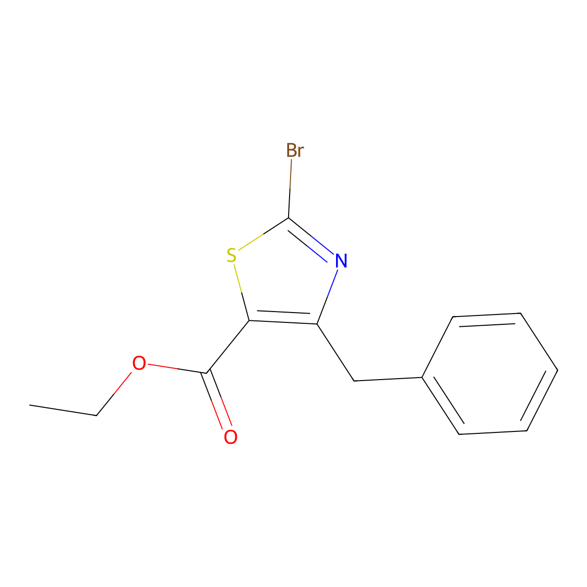 Ethyl 4-benzyl-2-bromothiazole-5-carboxylate molecular structure, CAS 1206907-97-2