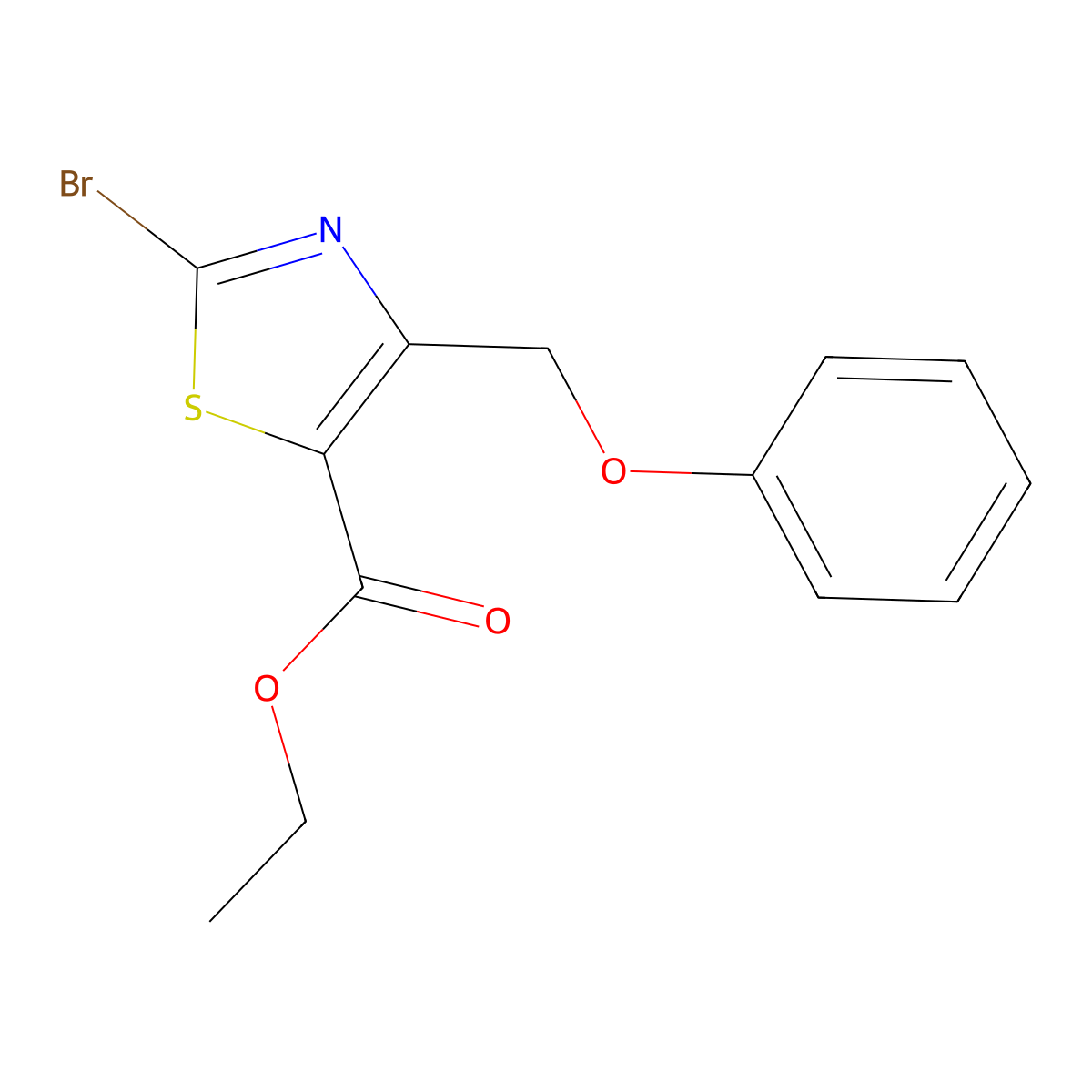 Ethyl 2-bromo-4-(phenoxymethyl)thiazole-5-carboxylate molecular structure, CAS 1206907-98-3