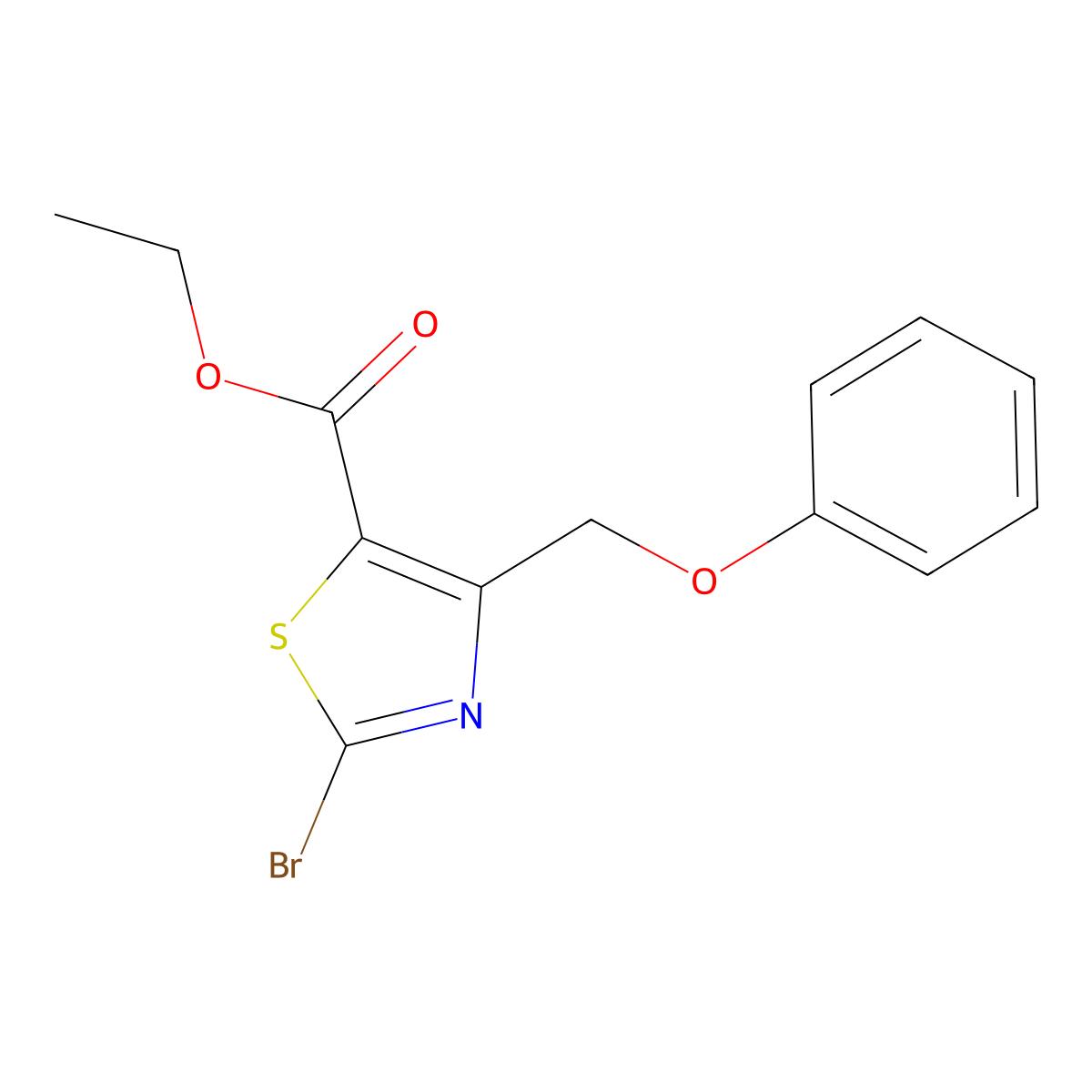 Ethyl 2-bromo-4-(phenoxymethyl)thiazole-5-carboxylate molecular structure, CAS 1206907-98-3