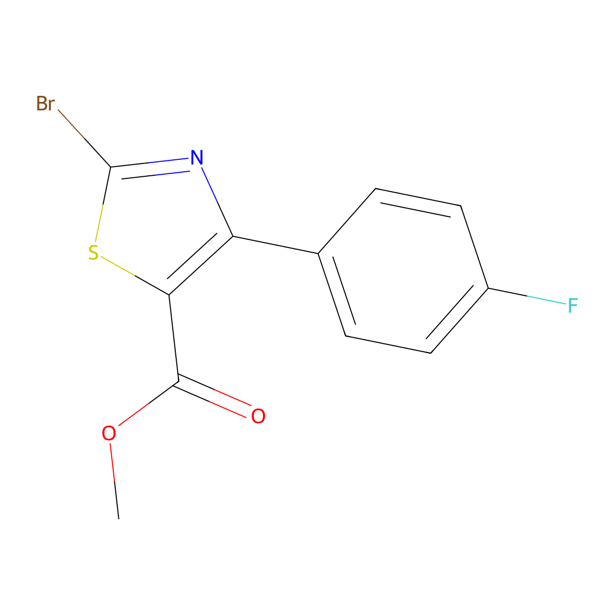 Methyl 2-bromo-4-(4-fluorophenyl)thiazole-5-carboxylate molecular structure, CAS 1206908-03-3