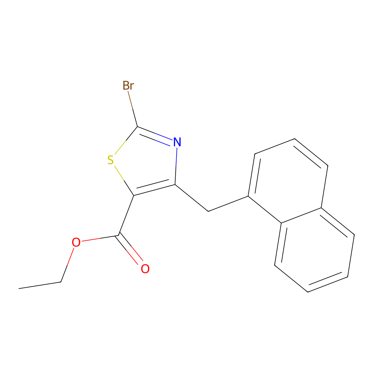 Ethyl 2-bromo-4-(naphthalen-1-ylmethyl)thiazole-5-carboxylate molecular structure, CAS 1206908-15-7