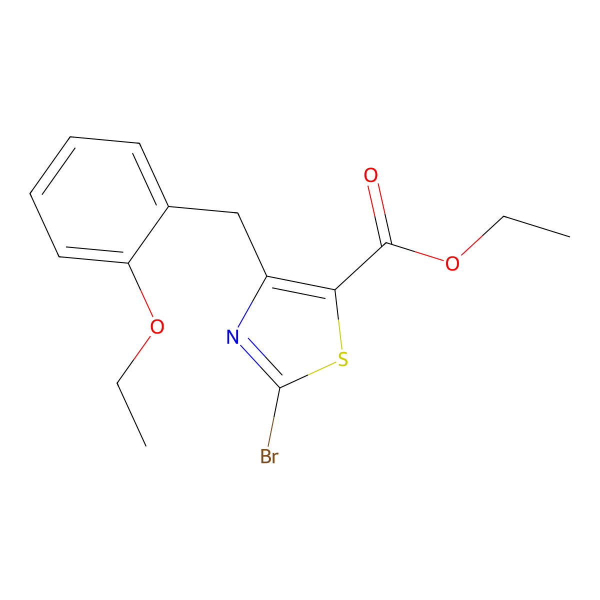 Ethyl 2-bromo-4-(2-ethoxybenzyl)thiazole-5-carboxylate molecular structure, CAS 1206908-27-1
