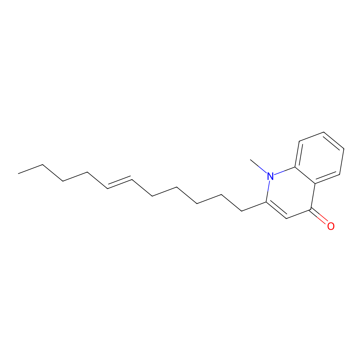 1-Methyl-2-((Z)-6-undecenyl)quinolin-4-one molecular structure, CAS 120693-49-4