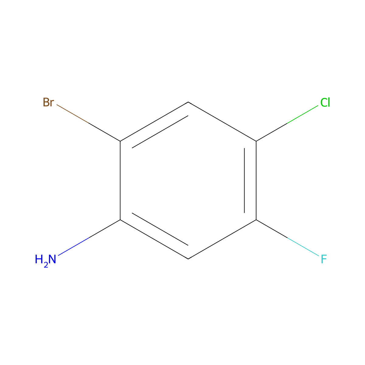 2-Bromo-4-chloro-5-fluoroaniline molecular structure, CAS 120694-11-3