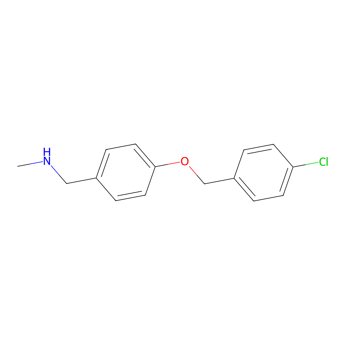 N-{4-[(4-chlorobenzyl)oxy]benzyl}-N-methylamine molecular structure, CAS 120694-60-2