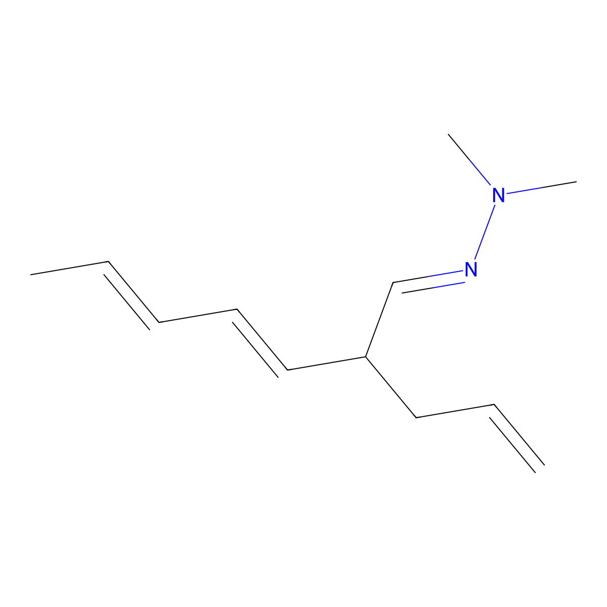 N-methyl-N-(2-prop-2-enylhepta-3,5-dienylideneamino)methanamine molecular structure, CAS 120696-89-1