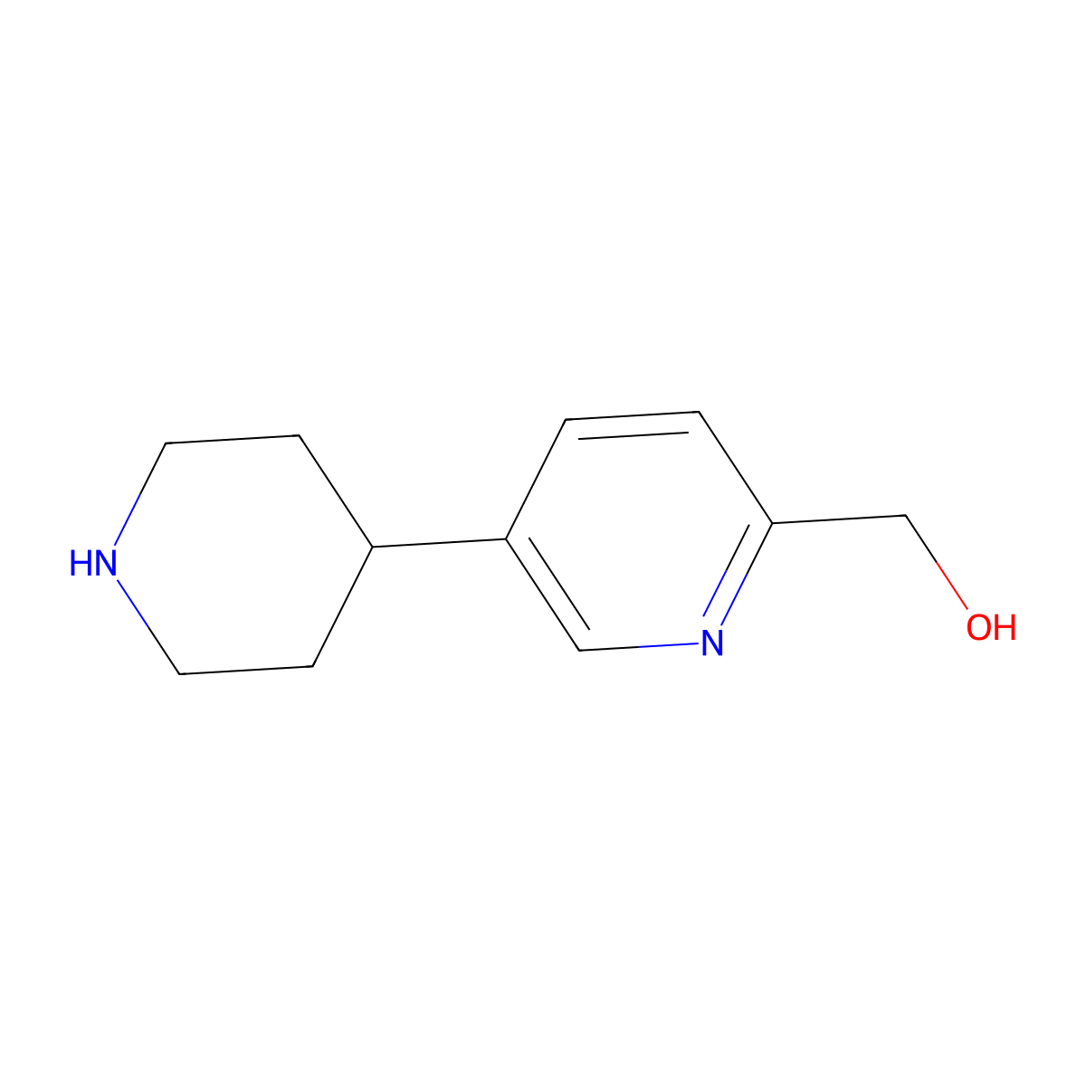 [5-(4-Piperidyl)-2-pyridyl]methanol molecular structure, CAS 1206968-57-1
