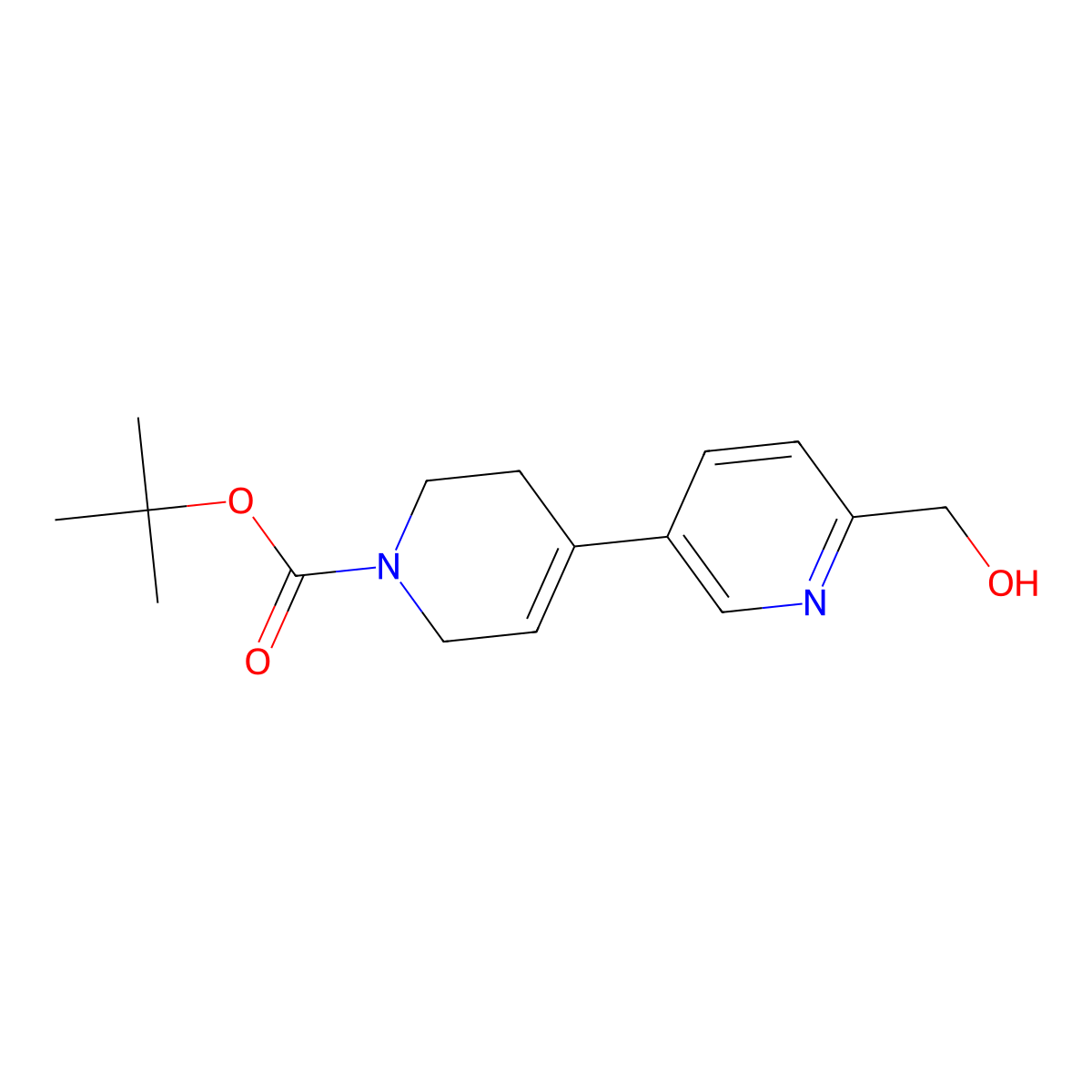 Tert-butyl 6-(hydroxymethyl)-3',6'-dihydro-[3,4'-bipyridine]-1'(2'h)-carboxylate molecular structure, CAS 1206968-72-0