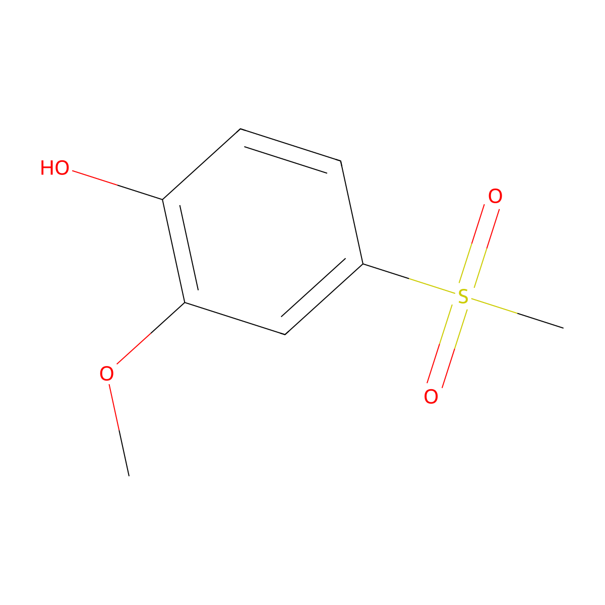 4-Methanesulfonyl-2-methoxyphenol molecular structure, CAS 1206968-73-1