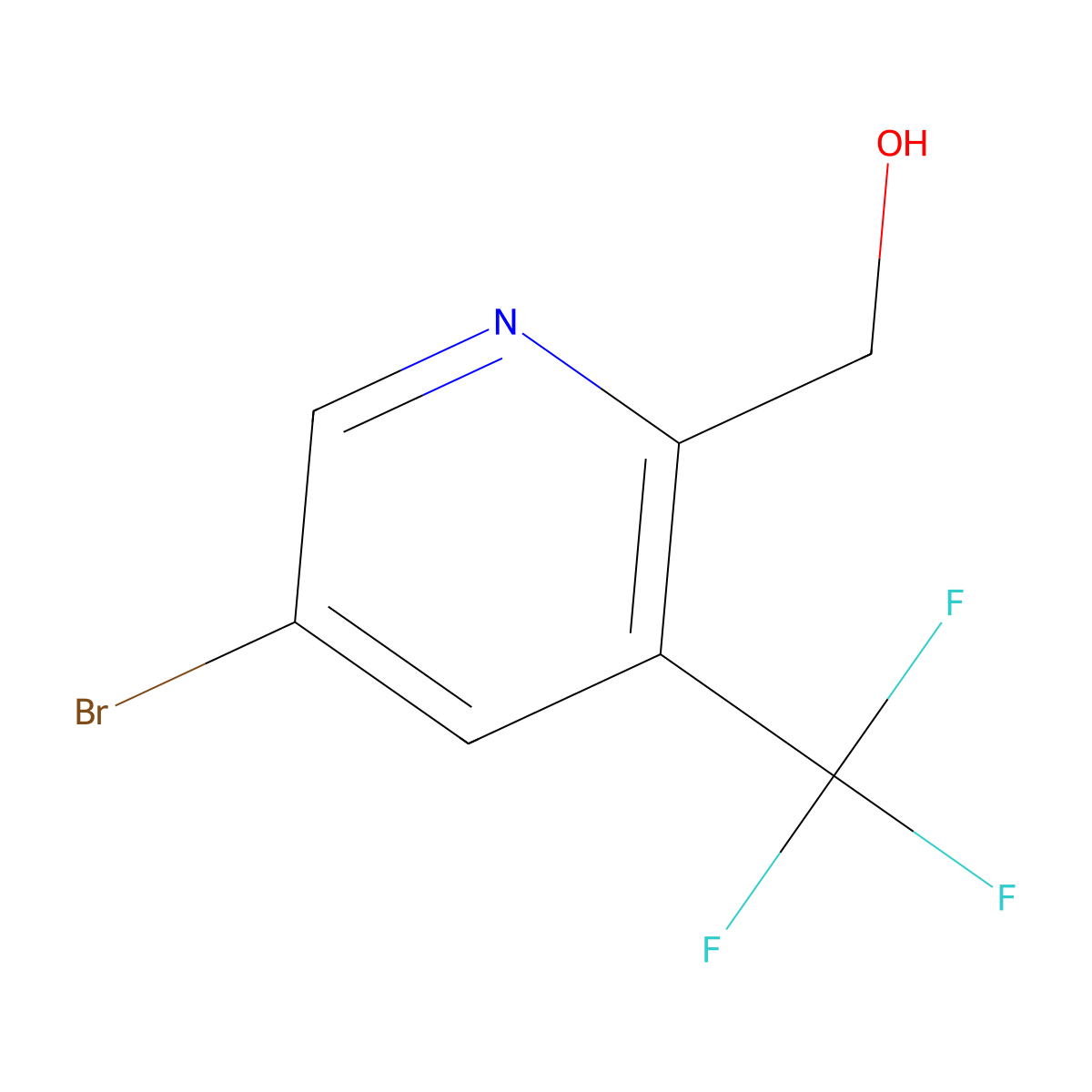 [5-Bromo-3-(trifluoromethyl)pyridin-2-yl]methanol molecular structure, CAS 1206968-90-2