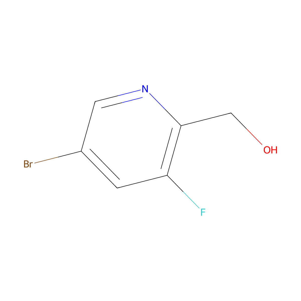 (5-Bromo-3-fluoropyridin-2-yl)methanol molecular structure, CAS 1206968-92-4